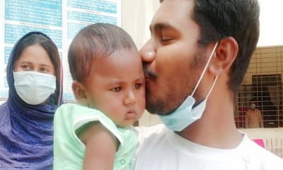 মেয়েকে সুস্থ করে বাড়ি ফিরলেন সেই রিকশাচালক বাবা