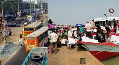 শতভাগ যাত্রী নিয়ে গণপরিবহন-লঞ্চ চলাচল শুরু শতভাগ যাত্রী নিয়ে গণপরিবহন-লঞ্চ চলাচল শুরু