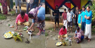 সিরাজদিখান সন্তোষপাড়ায় হয়ে গেল মা দুর্গার কাঠামো পুজো সিরাজদিখান সন্তোষপাড়ায় হয়ে গেল মা দুর্গার কাঠামো পুজো