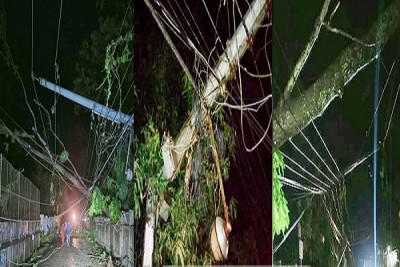 ১৫ মিনিটের প্রলয়ংকারী ঝড়ে লণ্ডভণ্ড হবিগঞ্জ, বিদ্যুৎ বিচ্ছিন্ন ১৫ মিনিটের প্রলয়ংকারী ঝড়ে লণ্ডভণ্ড হবিগঞ্জ, বিদ্যুৎ বিচ্ছিন্ন