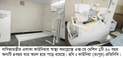 কর্তৃপক্ষের নজরে আসে না, কাউনিয়ায় ২০ বছর ধরে এক্স-রে মেশিন অচল