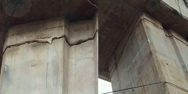 চট্টগ্রামে ফ্লাইওভারের পিলারে ফাটল! চট্টগ্রামে ফ্লাইওভারের পিলারে ফাটল!