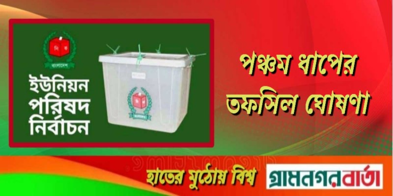 ইউপি নির্বাচনের পঞ্চম ধাপের তফসিল ঘোষণা ইউপি নির্বাচনের পঞ্চম ধাপের তফসিল ঘোষণা