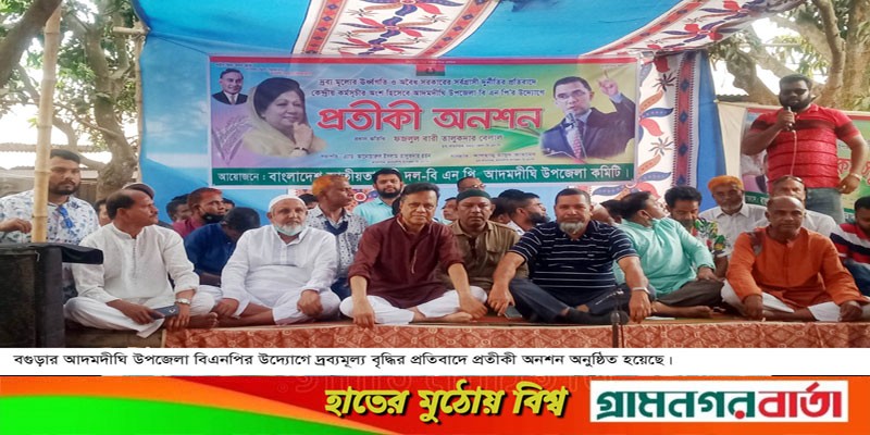আদমদীঘিতে বিএনপির প্রতীকী অনশন আদমদীঘিতে বিএনপির প্রতীকী অনশন