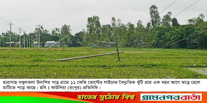হারাগাছে বৈদ্যুতিক লাইনের তারসহ খুঁটি হেলে পড়েছে হারাগাছে বৈদ্যুতিক লাইনের তারসহ খুঁটি হেলে পড়েছে