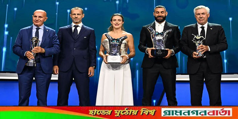 উয়েফা বর্ষসেরা বেনজেমা, নারী অ্যালেক্সিয়া-কোচ আনচেলত্তি উয়েফা বর্ষসেরা বেনজেমা, নারী অ্যালেক্সিয়া-কোচ আনচেলত্তি