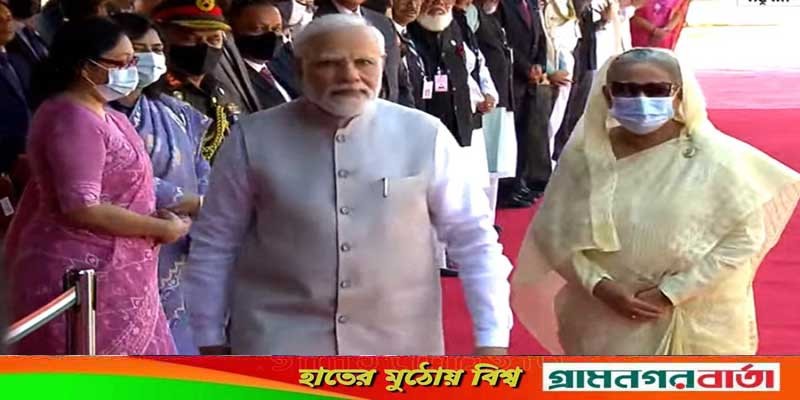 শেখ হাসিনাকে অভ্যর্থনা জানালেন নরেন্দ্র মোদি শেখ হাসিনাকে অভ্যর্থনা জানালেন নরেন্দ্র মোদি