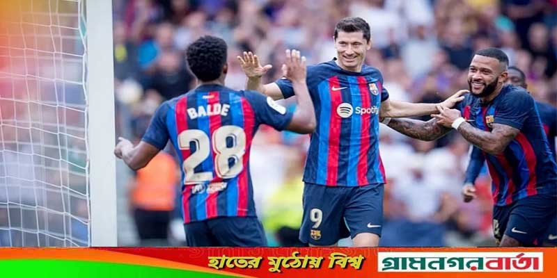 লেওয়ানডস্কির জোড়া গোল, আবারও শীর্ষে বার্সেলোনা লেওয়ানডস্কির জোড়া গোল, আবারও শীর্ষে বার্সেলোনা