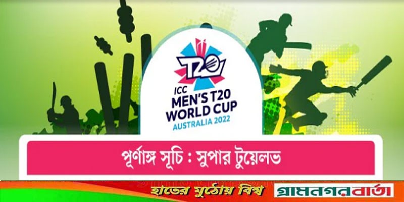 দেখে নিন বিশ্বকাপে সুপার টুয়েলভের ফিকশ্চার দেখে নিন বিশ্বকাপে সুপার টুয়েলভের ফিকশ্চার