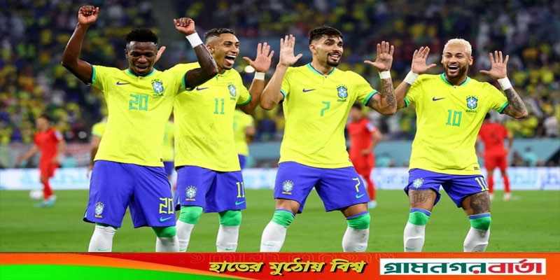 দক্ষিণ কোরিয়ার জালে ৪ গোল দিয়ে শেষ আটে ব্রাজিল দক্ষিণ কোরিয়ার জালে ৪ গোল দিয়ে শেষ আটে ব্রাজিল