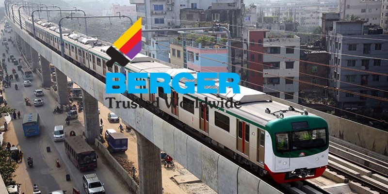 ঢাকা মেট্রোরেল প্রকল্পের গর্বিত অংশীদার বার্জার ঢাকা মেট্রোরেল প্রকল্পের গর্বিত অংশীদার বার্জার