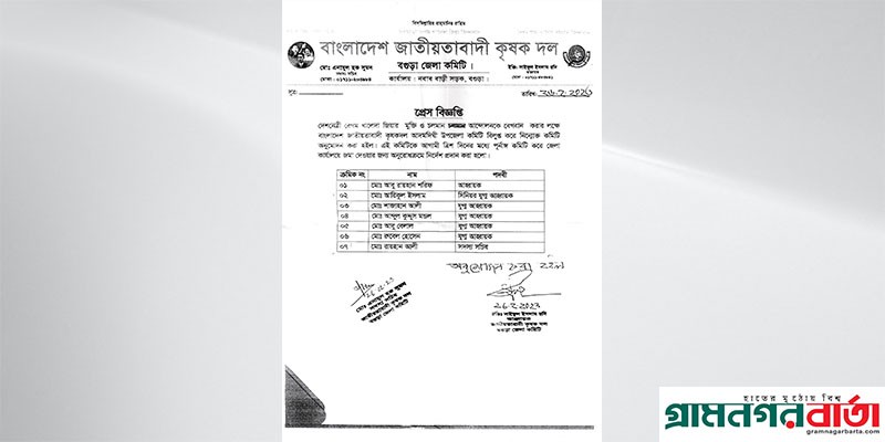 আদমদীঘিতে কৃষকদলের আহবায়ক কমিটি ঘোষণা আদমদীঘিতে কৃষকদলের আহবায়ক কমিটি ঘোষণা