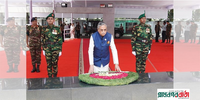 ধানমন্ডিতে বঙ্গবন্ধুর প্রতিকৃতিতে শ্রদ্ধা নিবেদন রাষ্ট্রপতির ধানমন্ডিতে বঙ্গবন্ধুর প্রতিকৃতিতে শ্রদ্ধা নিবেদন রাষ্ট্রপতির