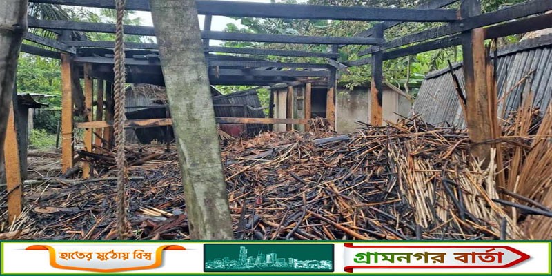 কালকিনিতে আগুনে তিনটি ঘর পুড়ে ছাই কালকিনিতে আগুনে তিনটি ঘর পুড়ে ছাই