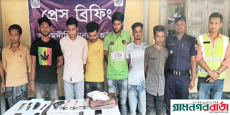 আদমদীঘিতে ডাকাতির প্রস্তুতিকালে দেশীয় অস্ত্রসহ গ্রেপ্তার ৭ আদমদীঘিতে ডাকাতির প্রস্তুতিকালে দেশীয় অস্ত্রসহ গ্রেপ্তার ৭