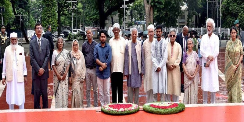 ভাষা আন্দোলনের বীর শহিদদের প্রতি ড. ইউনূসসহ অন্যান্য উপদেষ্টাদের শ্রদ্ধা ভাষা আন্দোলনের বীর শহিদদের প্রতি ড. ইউনূসসহ অন্যান্য উপদেষ্টাদের শ্রদ্ধা