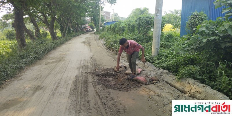 শ্রীনগরে রাতের আধারে ডাম্প ট্রাক দিয়ে কোটি টাকার সড়ক নষ্ট করে কৃষি জমি ভরাট শ্রীনগরে রাতের আধারে ডাম্প ট্রাক দিয়ে কোটি টাকার সড়ক নষ্ট করে কৃষি জমি ভরাট