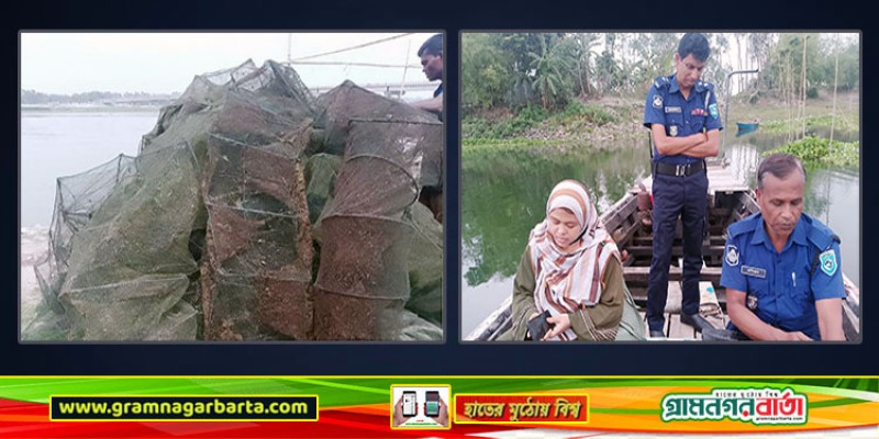 কাউনিয়ায় পোড়ানো হলো মাছের বংশ বিনষ্টকারী নিষিদ্ধ ১৮টি রিং জাল কাউনিয়ায় পোড়ানো হলো মাছের বংশ বিনষ্টকারী নিষিদ্ধ ১৮টি রিং জাল