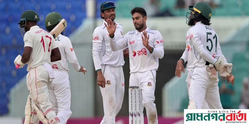 চট্টগ্রাম টেস্ট: সেঞ্চুরির পর মিরাজের ফাইফারে ইনিংস ব্যবধানে জিতল বাংলাদেশ চট্টগ্রাম টেস্ট: সেঞ্চুরির পর মিরাজের ফাইফারে ইনিংস ব্যবধানে জিতল বাংলাদেশ