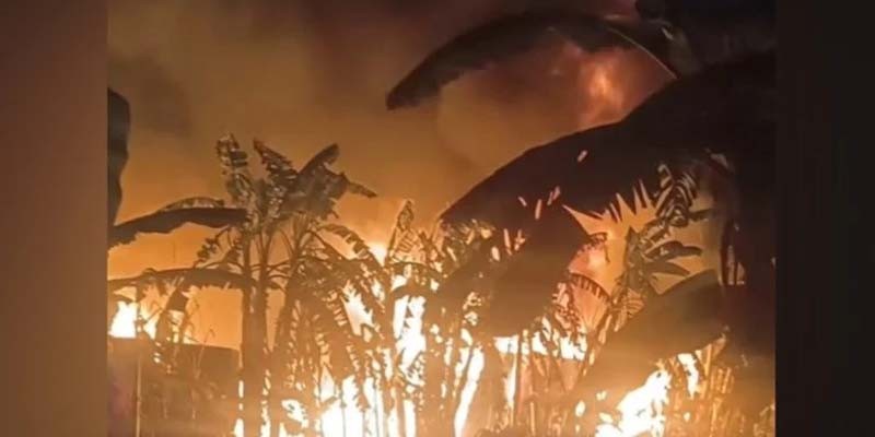 বজ্রপাতে তুলার গোডাউন পুড়ে ছাই বজ্রপাতে তুলার গোডাউন পুড়ে ছাই