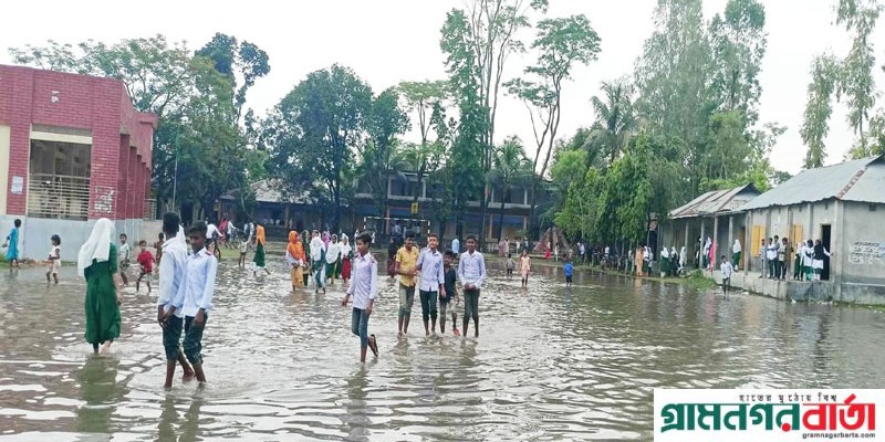 কাউনিয়ায় নাজিরদহ একতা উচ্চ বিদ্যালয় মাঠে হাটু পানি কাউনিয়ায় নাজিরদহ একতা উচ্চ বিদ্যালয় মাঠে হাটু পানি