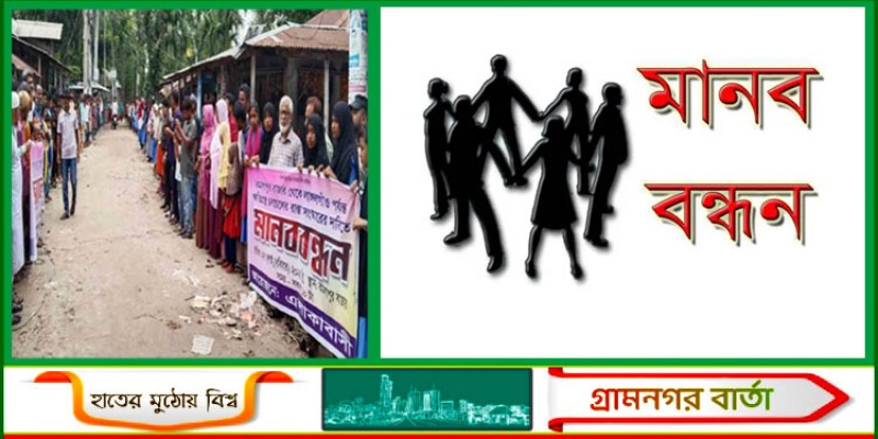 পঞ্চগড়ে সড়ক উন্নয়নের দাবিতে মানববন্ধন অনুষ্ঠিত