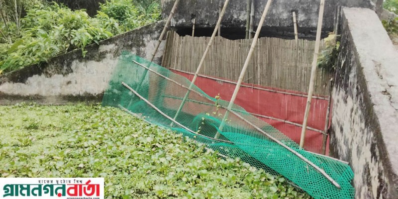 কাউনিয়ায় বিভিন্ন গ্রামে পানি নিষ্কাশনের পথ বন্ধ করে মাছের খামার  কাউনিয়ায় বিভিন্ন গ্রামে পানি নিষ্কাশনের পথ বন্ধ করে মাছের খামার