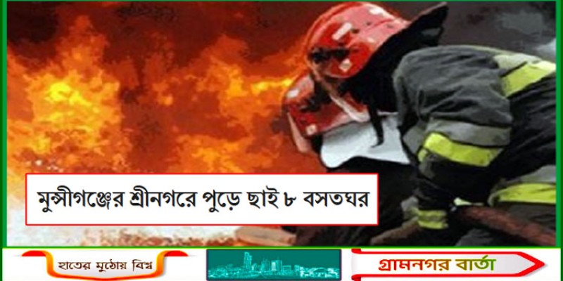 মুন্সীগঞ্জের শ্রীনগরে পুড়ে ছাই ৮ বসতঘর