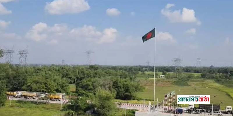 বাংলাবান্ধায় বাংলাদেশের সর্বোচ্চ উচ্চতার ফ্ল্যাগ স্ট্যান্ড পতাকার উদ্বোধন