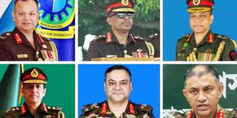 সেনাবাহিনীর উচ্চ পর্যায়ে আরও ৬ পদে রদবদল