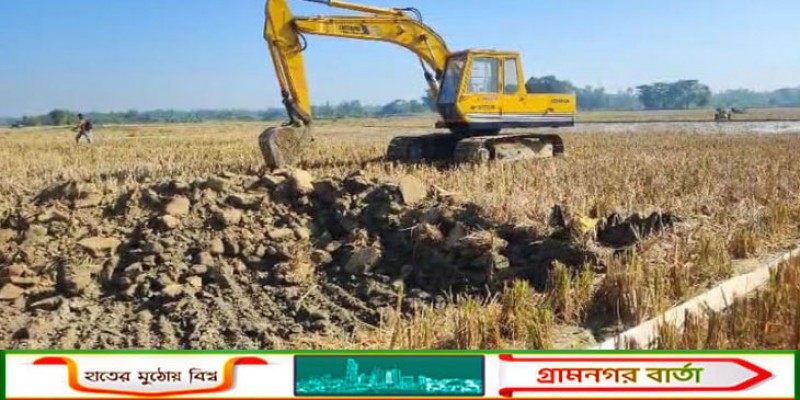 চরভদ্রাসন সদর ইউনিয়নে অবৈধভাবে মাটি কাটা: হুমকির মুখে ফসলি জমি