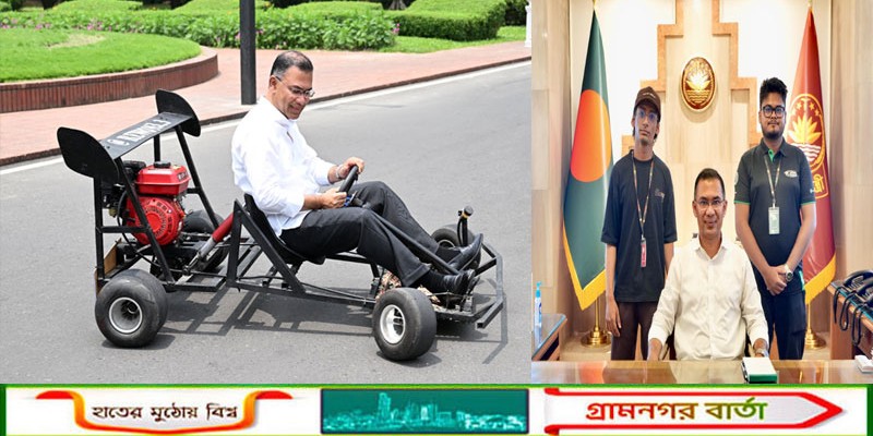 কলেজ ছাত্রের বানানো 'রেসিং কার' চালিয়ে উৎসাহ দিলেন প্রধানমন্ত্রী