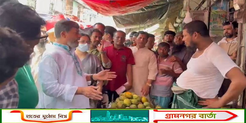 মাদারীপুর পৌর শহরের পুরান বাজারে অবৈধ স্থাপনা উচ্ছেদে সতর্ক করলেন এমপি জাহান্দার আলী মিয়া 