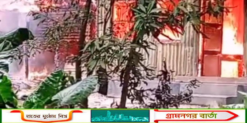 মুহূর্তেই পুড়ে গেল সব: কালকিনিতে আগুনে ঘরবাড়ি ও গবাদিপশুর ব্যাপক ক্ষতি  